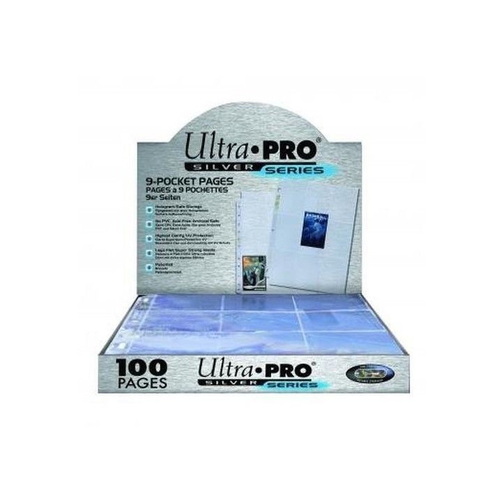 Boite de 100 feuilles ultra pro à 9 cases pour classeur silver series