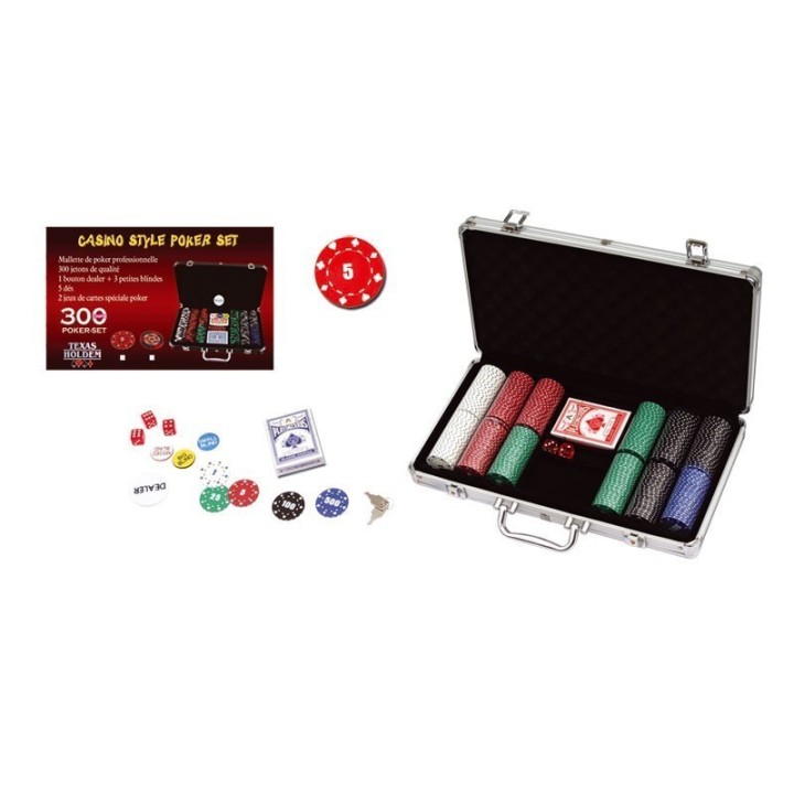 Mallette de Poker 300 jetons 11.5G