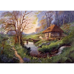 Puzzle Jumbo Falcon : Cottage in the Woods - 1000 Pièces