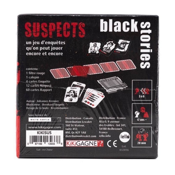 Jeux de société - Black Stories Suspect