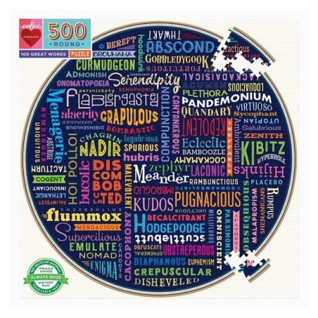 Puzzle Eeboo : 100 Great Words - 500 Pièces