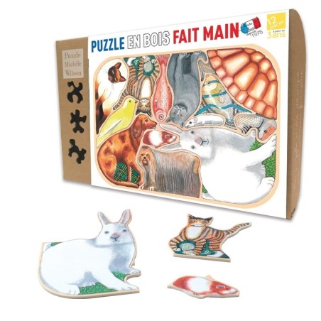 Puzzle Michèle Wilson : Tard - Animaux familiers en folie  - 12 Pièces