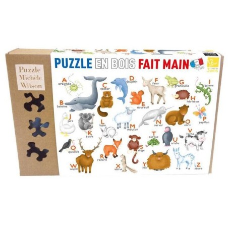 Puzzle Michèle Wilson : Hannah Weeks - L'Alphabet des animaux  - 12 Pièces