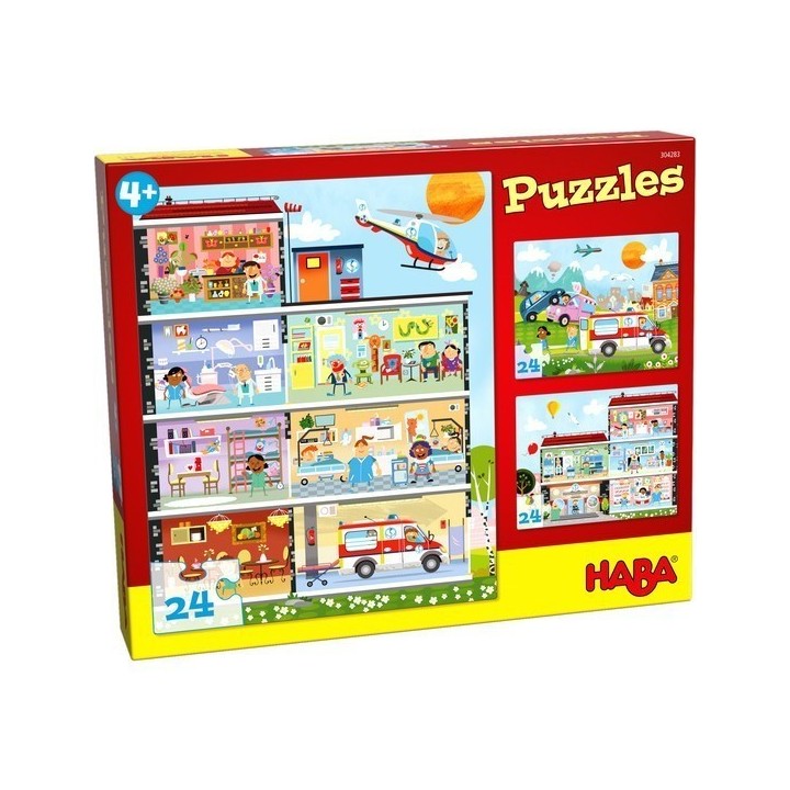 Puzzle HABA - Mon petit hôpital - 3 x 24 Pièces