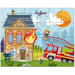 Puzzle HABA - Ma Petite Caserne de Pompiers - 3 x 24 Pièces