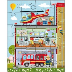 Puzzle HABA - Ma Petite Caserne de Pompiers - 3 x 24 Pièces