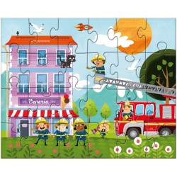 Puzzle HABA - Ma Petite Caserne de Pompiers - 3 x 24 Pièces