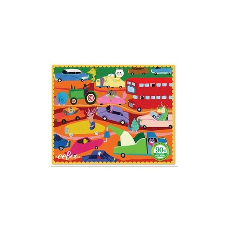 Mini Puzzle Retro - Voitures en Ville - 36 pièces