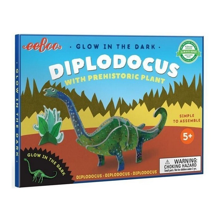 Dinosaures 3D - Diplodocus avec plantes préhistoriques