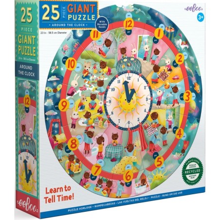 Puzzle Eeboo pièces Géantes : Horloge - 25 Pièces