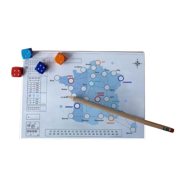Jeux de société - Notepad pour Dice Trip France