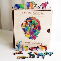 Puzzle Créatif Harmandi : Le Lion Mozaïk - 201 pièces