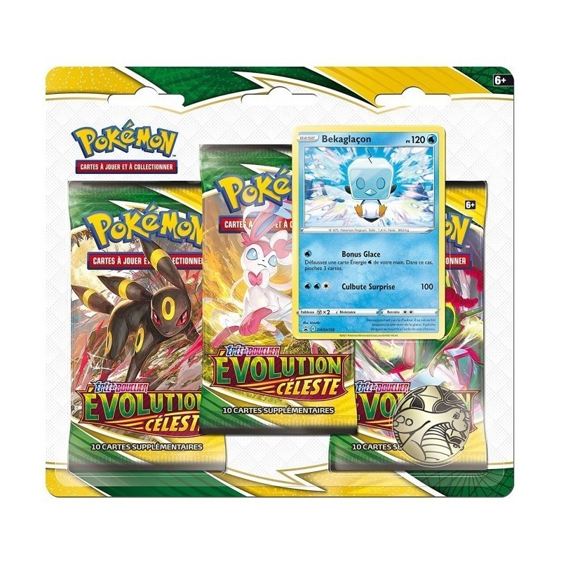 Français Booster Tri-Pack Pokémon Epée et Bouclier - Evolution Celèste - Bekaglaçon