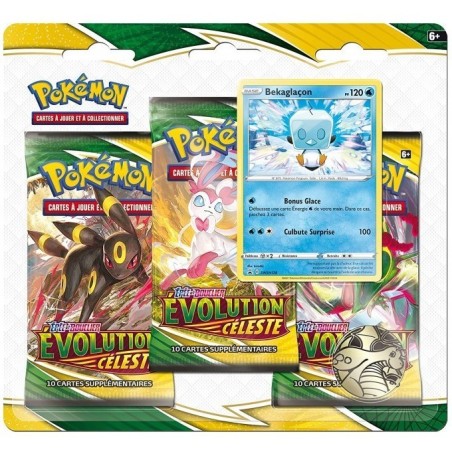 Français Booster Tri-Pack Pokémon Epée et Bouclier - Evolution Celèste - Bekaglaçon