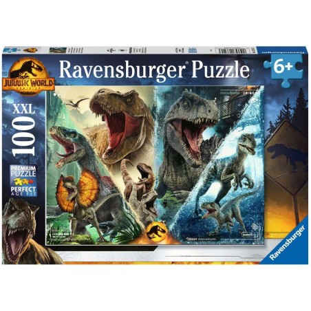 Puzzle Ravensburger Pièces XXL - Jurassic World 3 : Les Éspèces de Dinosaures - 100 Pièces