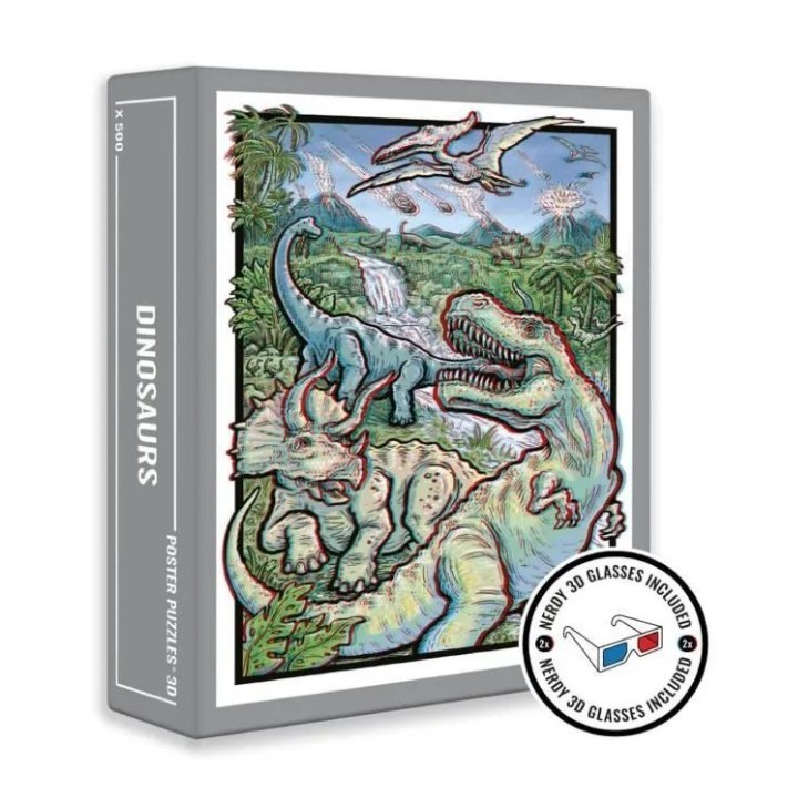 Puzzle Effet 3D - Dinosaurs - 500 Pièces