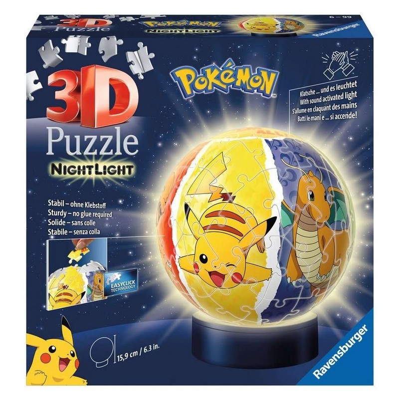 Puzzle Ravensburger 3D : Pokémon Nightlight - 74 Pièces