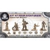 Figurine à peindre : Kit N°1 pour Aventuriers : 5 Aventuriers avec 7 Dés Jeu de Rôles