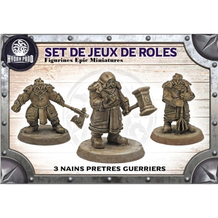 Figurine à peindre : 3 Nains Prêtres Guerriers