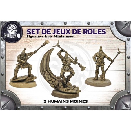 Figurine à peindre : 3 Humains Moines