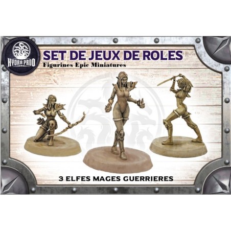 Figurine à peindre : 3 Elfes Mages Guerrières