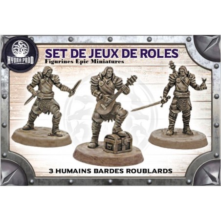 Figurine à peindre : 3 Humains Bardes Roublards