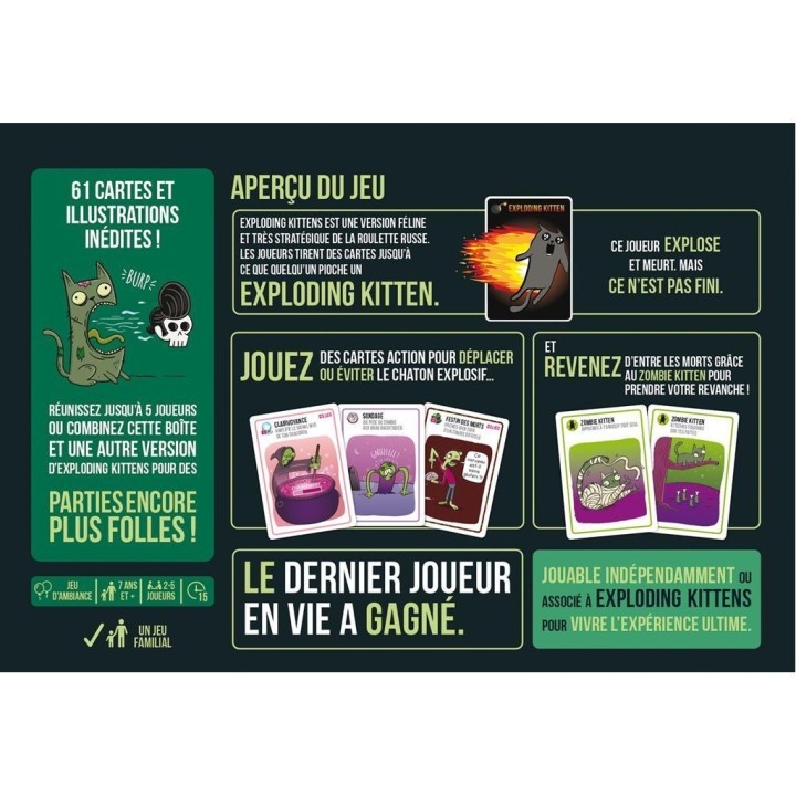 Jeux de société - Exploding Kittens - Zombie Kittens