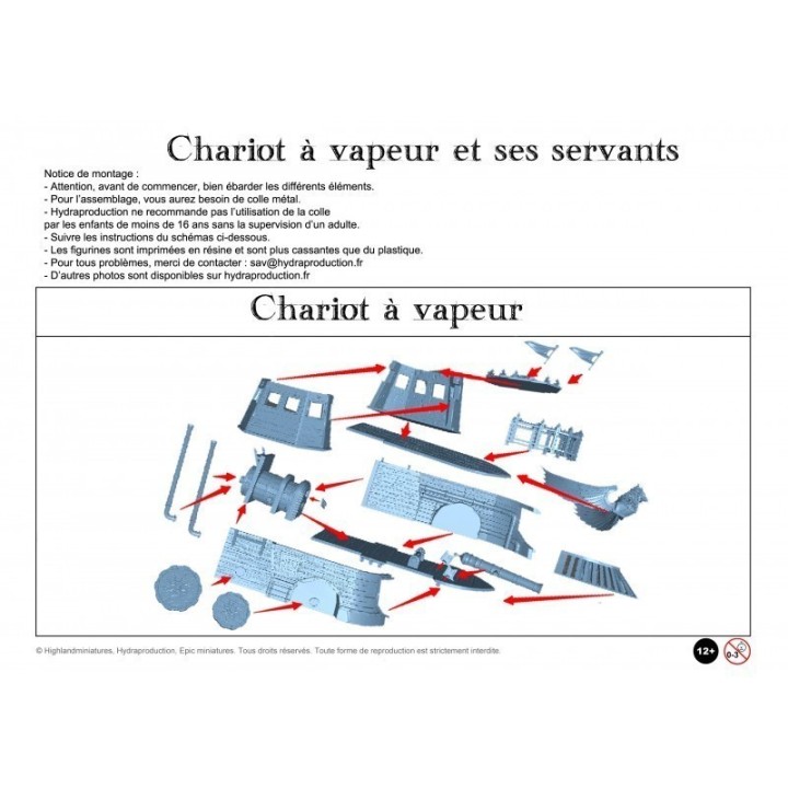 Figurine à peindre : Chariot à vapeur avec 8 membres d'équipage