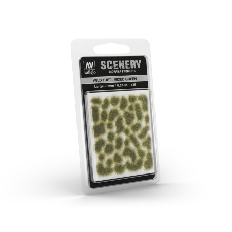 Vallejo Scenery Prince August Games : Wild Tuft - Mixed Green : 6mm