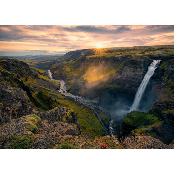 Puzzle Ravensburger Highlights : La Cascade Haiffos, Islande - 1000 Pièces