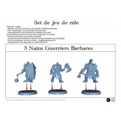 Figurine à peindre : 3 Nains Guerriers Barbares