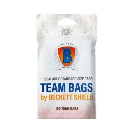 Protège-cartes Beckett Shield - 100 Standard Size Card Team Bags Clear