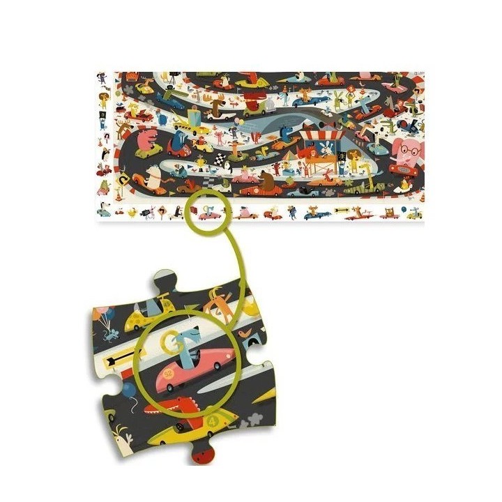 Puzzle Djeco Observation - Rallye automobile - 54 pièces