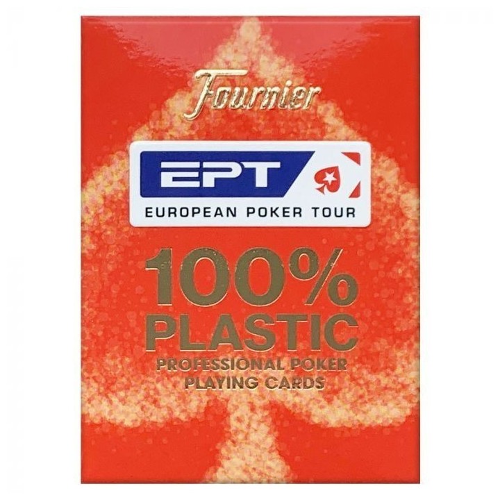 Fournier -  Poker - European Poker Tour - 100% plastique - Rouge