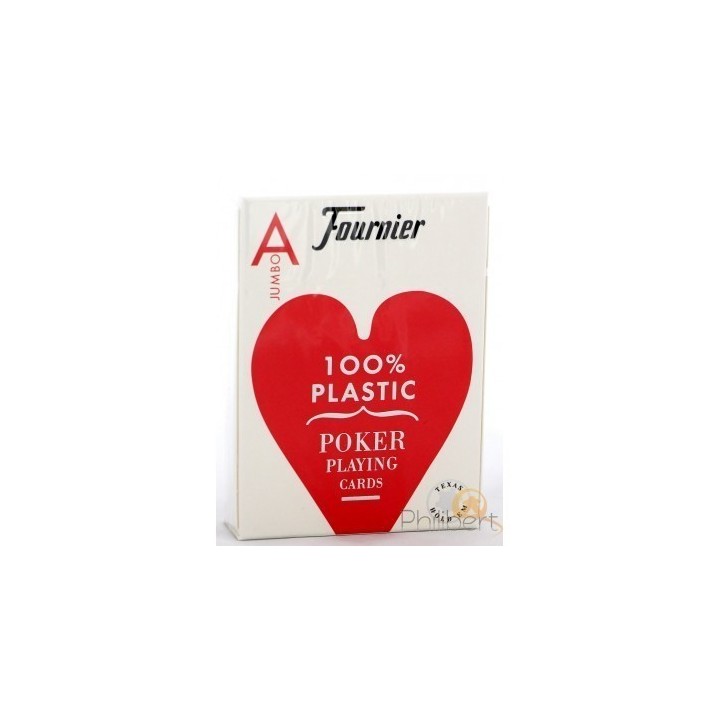 Cartes Poker - Fournier - 100% Plastique - Rouge