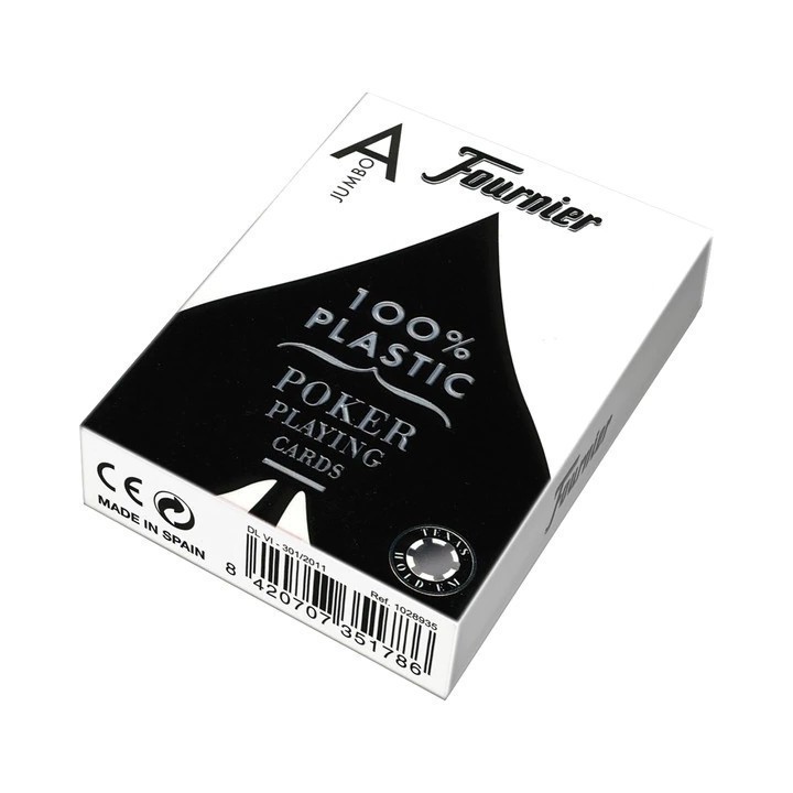 Cartes Poker - Fournier - 100% Plastique - Noir