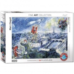 Puzzle Eurographics Fine Art Collection : Marc Chagall : Vue de Paris - 1000 Pièces