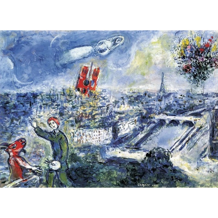 Puzzle Eurographics Fine Art Collection : Marc Chagall : Vue de Paris - 1000 Pièces