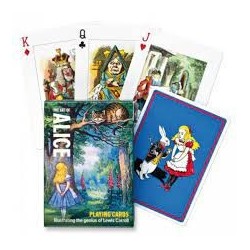 Jeu 54 cartes illustrés Piatnik - The Art of Alice