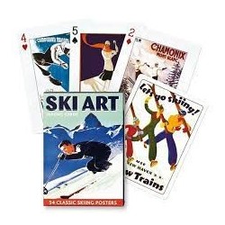 Jeu 54 cartes illustrés Piatnik - Ski Art