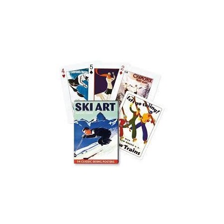 Jeu 54 cartes illustrés Piatnik - Ski Art