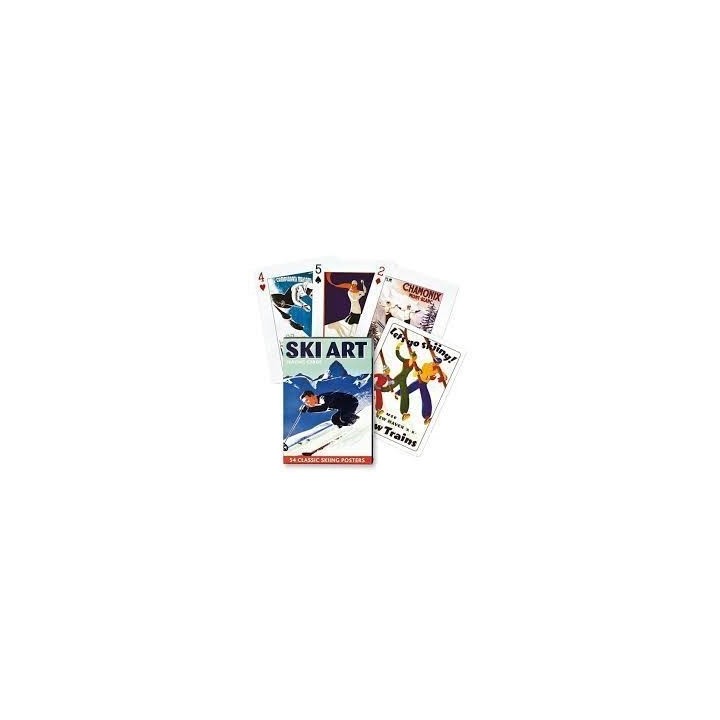 Jeu 54 cartes illustrés Piatnik - Ski Art