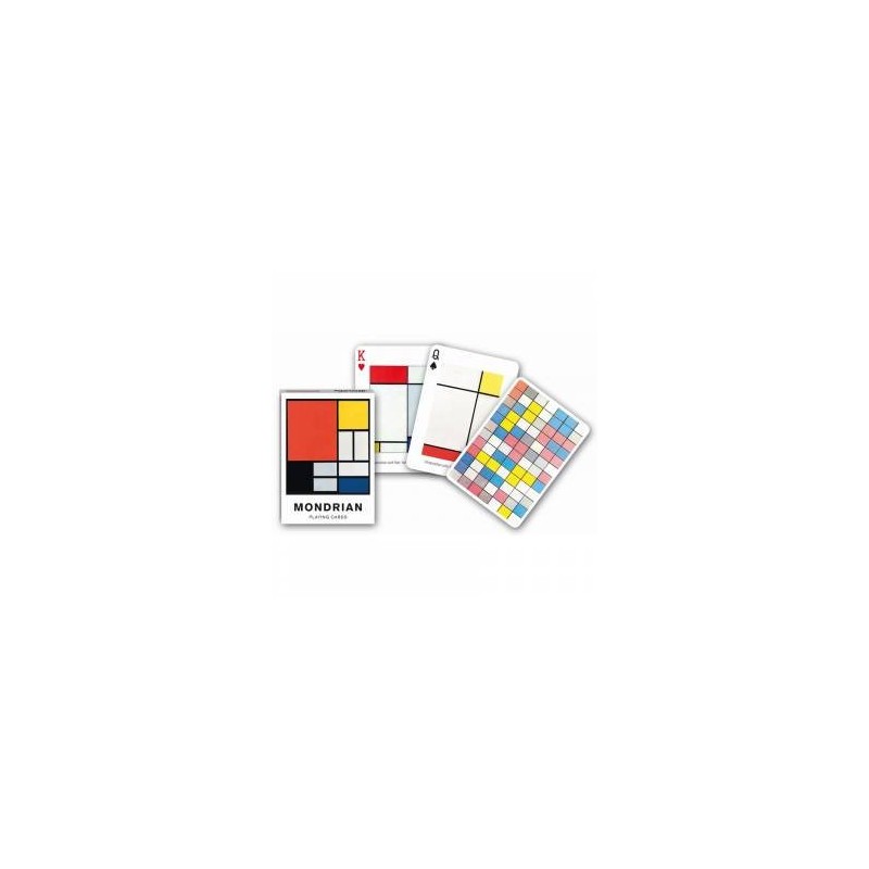 Jeu 54 cartes illustrés Piatnik - Mondrian