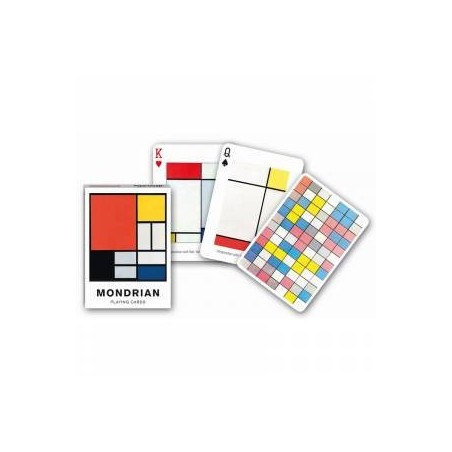 Jeu 54 cartes illustrés Piatnik - Mondrian