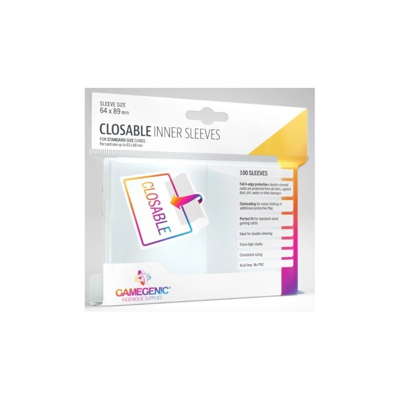 Protège-cartes Gamegenic - 100 Inner Sleeves refermables