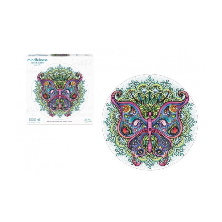 Puzzle Mindfulness Round Puzzle : Butterfly - 1000 Pièces
