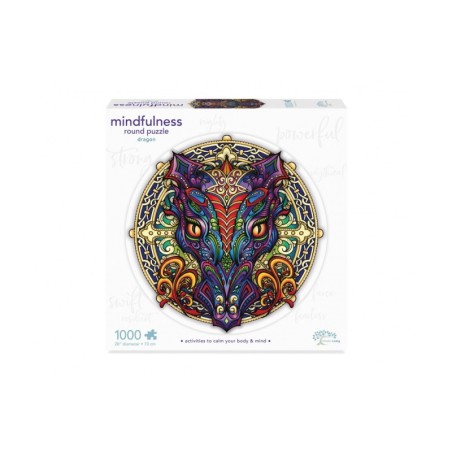 Puzzle Mindfulness Round Puzzle : Dragon - 1000 Pièces