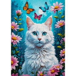 Puzzle Enjoy Puzzle : White Cat - 1000 Pièces