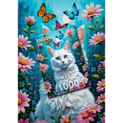Puzzle Enjoy Puzzle : White Cat - 1000 Pièces