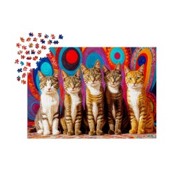 Puzzle Enjoy Puzzle : Five Cats - 1000 Pièces